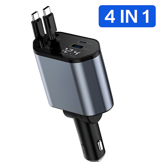 4-in-1 USB-Laturi Autoosi
